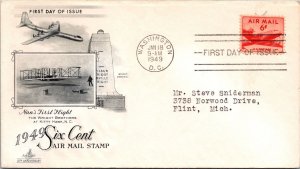 FDC 1949 - Six Cent Airmail Stamp - Washington, DC - F37968