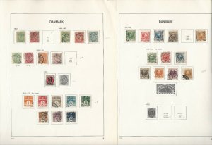 Denmark Stamp Collection on 4 Davo Pages, 1882-1921 Early Classics, JFZ