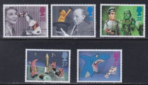 Great Britain # 1698-1702, Children's TV Programs, Mint NH, 1/2 Cat.