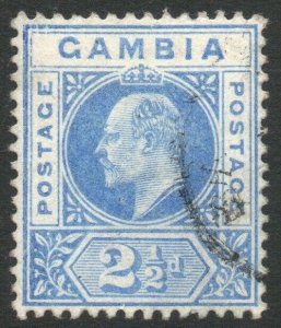 GAMBIA-1902 2½d Ultramarine Sg 48 FINE USED V46458