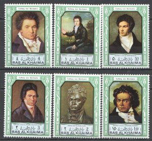 Wb022 Ras Al Khaima Art Music Composers Ludwig Van Beethoven Set Mnh