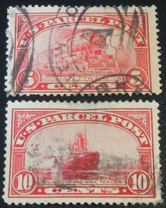 1913 5c, 10c Parcel Post Scott Q5, Q6 used