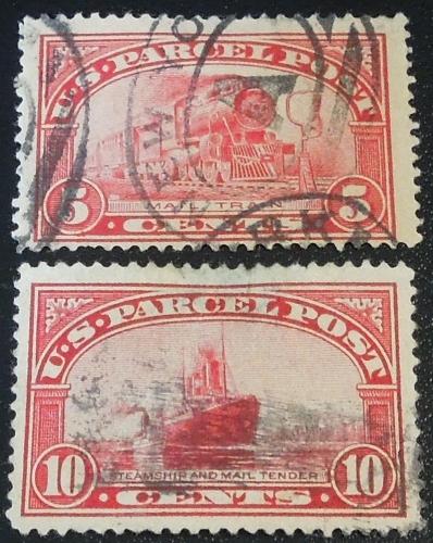 1913 5c, 10c Parcel Post Scott Q5, Q6 used