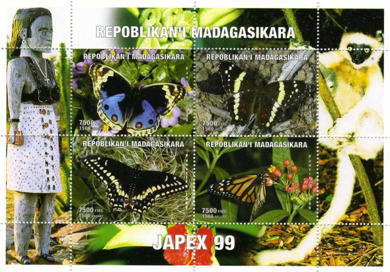 Butterflies JAPEX' 99 Philatelic Sheet Perforated Mint (NH)