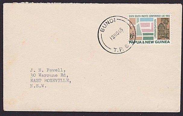 PAPUA NEW GUINEA 1965 cover ex BUNDI........................................3786