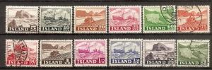 ICELAND 257-68 MINT/ USED 1950-54 PICTORIALS CV $30.35