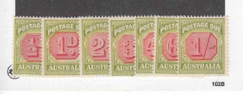 AUSTRALIA # J64-J70 VF-MXLH POSTAGE DUES CAT VALUE $257