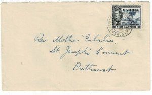 Gambia 1951 TPO No. 2 River cancel on internal cover, SG 152c