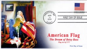 23-084, 2023, American Flag, First Day Cover, Standard Postmark, Freedom, Sheet