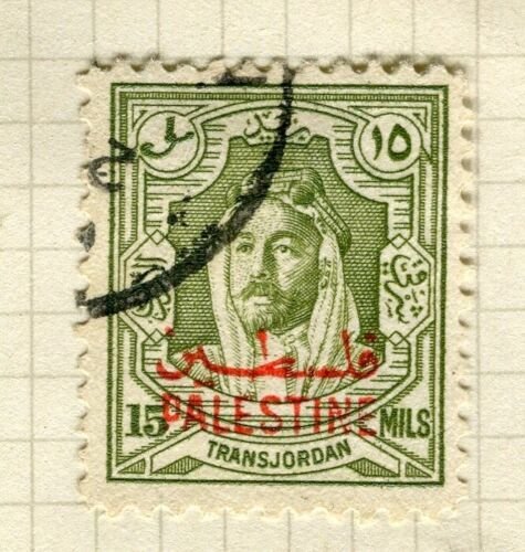 JORDAN PALESTINE; 1948 early Jordan Optd. issue fine used 15m. value 