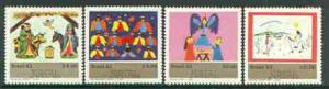 Brazil 1982 Christmas (Children\'s Paintings) set of 4 un...