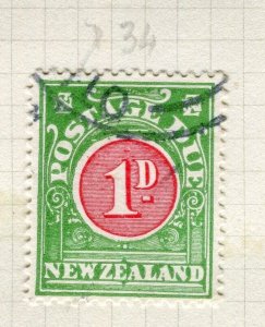 NEW ZEALAND; 1925 early Postage Due issue fine used 1d. value