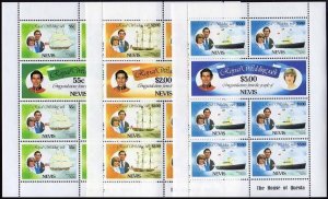 Nevis 135-140 sheets,MNH.Mi 60-65 sheets. Prince Charles,Lady Diana wedding,1981