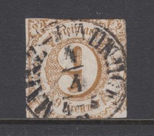 Thurn & Taxis Sc 55 used 1862 9kr bister Numeral