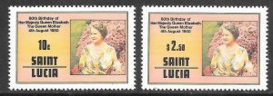 St. Lucia (1981) - Scott # 501 - 502,   MNH