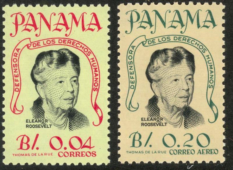 PANAMA 1964 ELEANOR ROOSEVELT Set Sc 455,C330 MNH