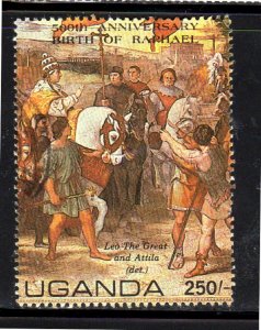 UGANDA #368  1983  LEO THE GREAT & ATTILA      F-VF  USED