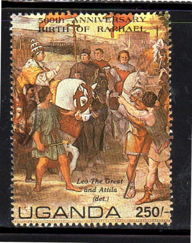 UGANDA #368  1983  LEO THE GREAT & ATTILA      F-VF  USED