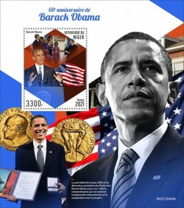 Niger - 2021 President Barak Obama - Stamp Souvenir Sheet - NIG210449b