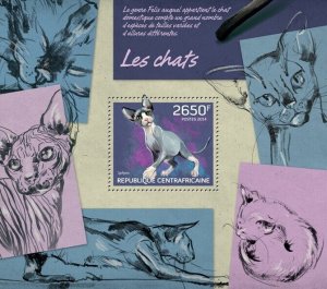 Centrafrique 2014 MNH. CATS   |  Y&T Code: 645  |  Michel Code: 4674 / Bl.1147