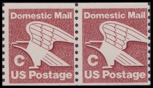 US 1947 Brown Eagle C Rate 20c coil pair MNH 1981