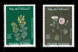 Morocco 1995 - Flowers, Mallow, Flora - Set of 2v - Scott 795-96 - MNH