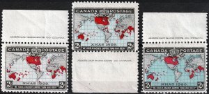 Canada Xmas Issue #85i,  86 and 86b Mint VF (349)