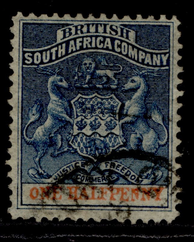 RHODESIA QV SG18, ½d dull blue & vermilion, FINE USED. 