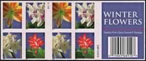 SC#4865b (49¢) Winter Flowers Booklet Pane of Twenty (2014) SA