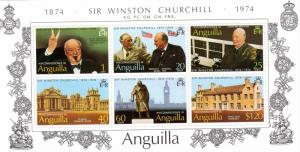 Anguilla 1974 Sc#198a SIR WINSTON CHURCHILL Souvenir Sheet MNH