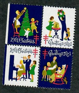 Christmas Seals from 1961 MNH block of 4