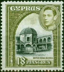 Cyprus 1938 18pi Black & Olive-Green SG160 Fine LMM