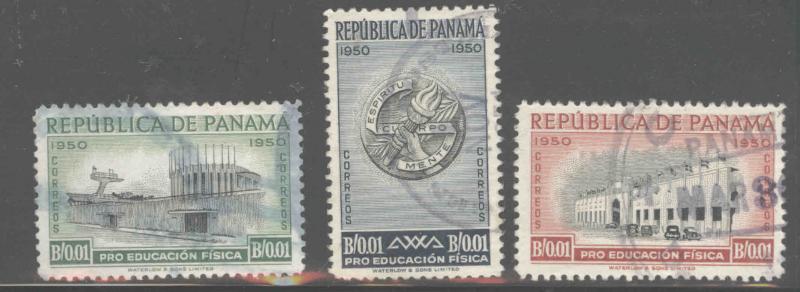 Panama  Scott RA31-33 Used postal tax stamp  set 1951