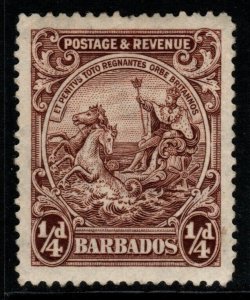 BARBADOS SG229 1925 ¼d BROWN MTD MINT