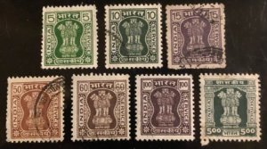 India Sccott# O212(4), O220(2), O224 F/VF Used  Cat. $1.70