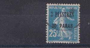 FRENCH COLONIES TURKISH EMPIRE 1921 - 22   3PI 30PA ON 25C BLUE  USED