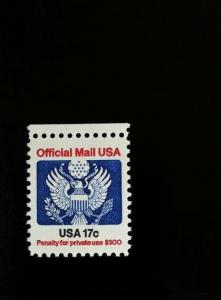 1983 17c Eagle Official Mail USA Red & Blue Scott O130 Mint F/VF NH