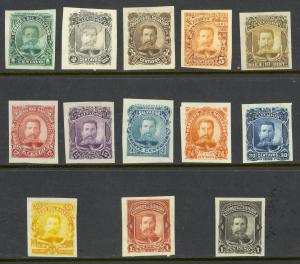 EL SALVADOR 1895 General Antonio Ezeta Imperf. Color Trials Set +1 13 Stamps