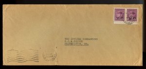 ? O.H.M.S. 2 x 3c #252 War Issue RCMP 1951 cover Canada