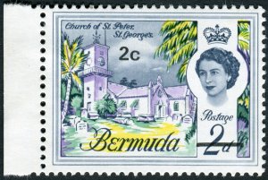 Bermuda 1970 2c on 2d Wmk Crown to right of CA error SG233ew MNH