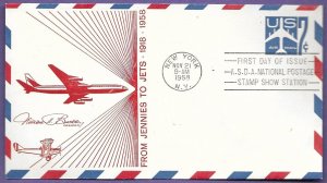 UC33  BLUE JET 7c 1958 AIRMAIL ENVELOPE, U/A WM. BUCKLEY FIRST DAY COVER