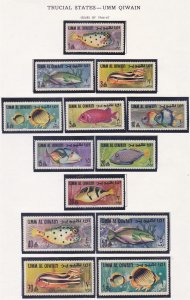 Umm Al Qiwain Mi171A-197A MNH 1967 Complete Fish 27 Stamp Set (2 Scans)