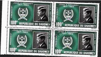 Dahomey #C30 John F Kennedy block of 4