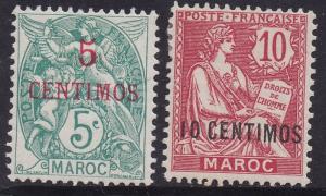 FRENCH MOROCCO 1902 MOUCHON AND BLANCE 5C AND 10C