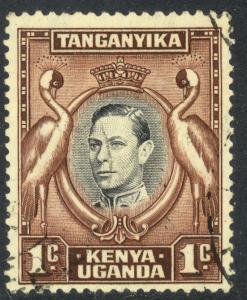 KENYA UGANDA TANGANYIKA 1938-54 KGVI 1c CRANES Pictorial Sc 66 VFU