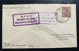 1930 Calcutta India RAF Demonstration Flight cover To Calcutta Wapiti Plane