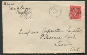 NEW BRUNSWICK SPLIT RING TOWN CANCEL COVER BAYFIELD