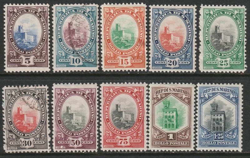 San Marino Sc 115-124 partial set MH/used