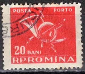 Romania; 1957: Sc. # J118;  Used CTO Right Side Stamp