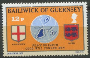 Guernsey  Sc#130 MNH, 12p multi, Christmas 1975: Peace on Earth, Good Will To...